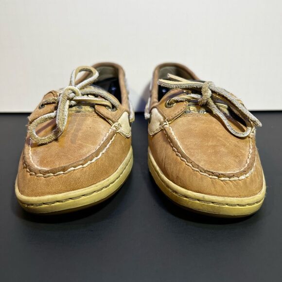 Womens SPERRY Top Sider Angelfish Sequin Leopard Print Boat Shoes / Size 6.5M - Picture 3 of 10